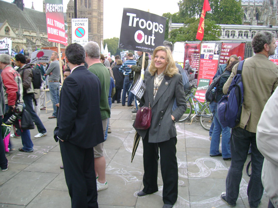 Lady Renouf on the Stop the War march